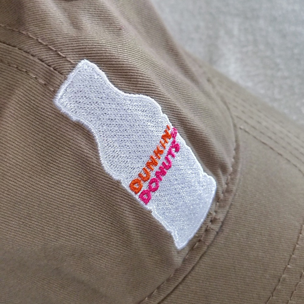 Dunkin Donuts Hat Cap Strap Back One Size Tan Cotton Twill Coffee Bottle - Picture 4 of 12